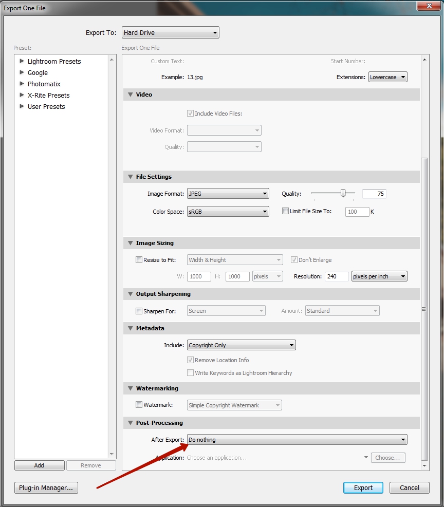 Как экспортировать фото из лайтрума без потери качества